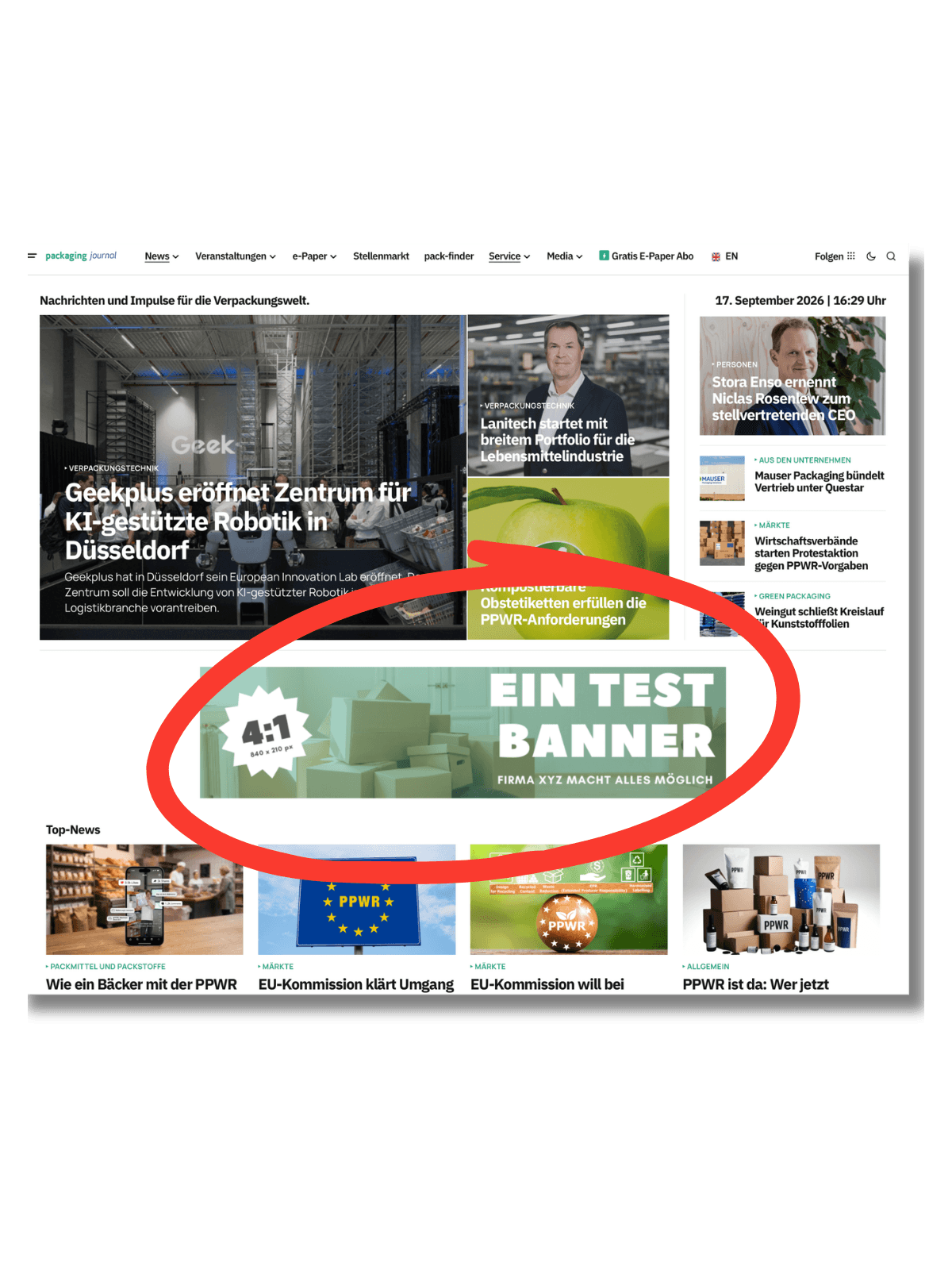 Superbanner (Startseite + 1 Rubrik)